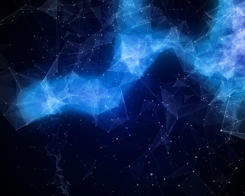 Illustration of blue abstract nebula in space. Use it as a background in your projects.